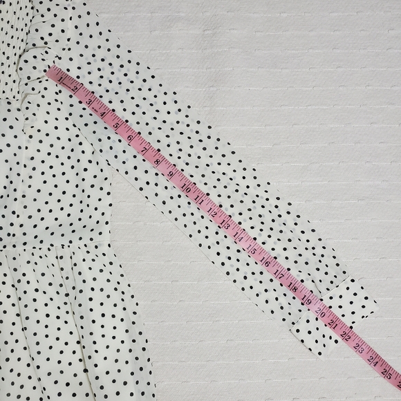 Madewell Smocked Ruffle-Shoulder Midi Dress in Inkbrush Dots Size M - Picture 8 of 15